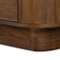 Panos Curved Acacia Wood Nightstand