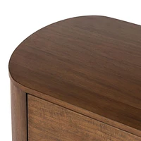 Panos Curved Acacia Wood Nightstand