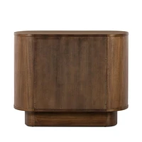 Panos Curved Acacia Wood Nightstand