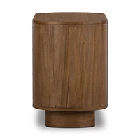 Panos Curved Acacia Wood Nightstand