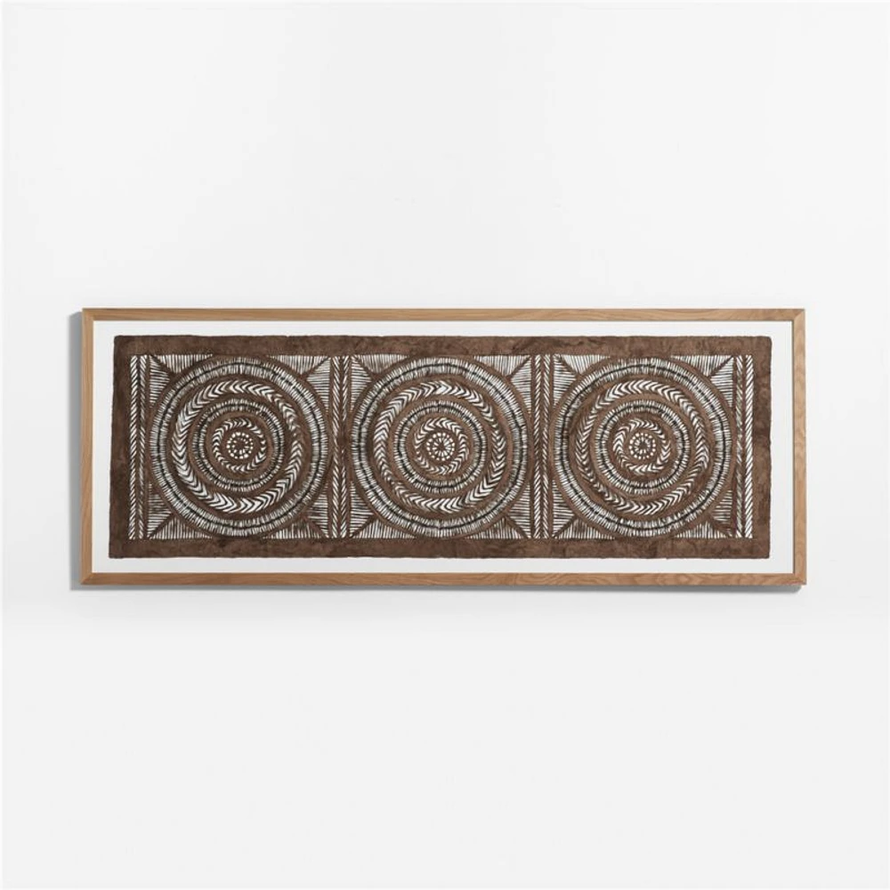 "Papel con Nudos" by Julio Laja Chichicaxtle 30.75"x76.75" in White Oak Frame Hand-Cut Paper Wall Art