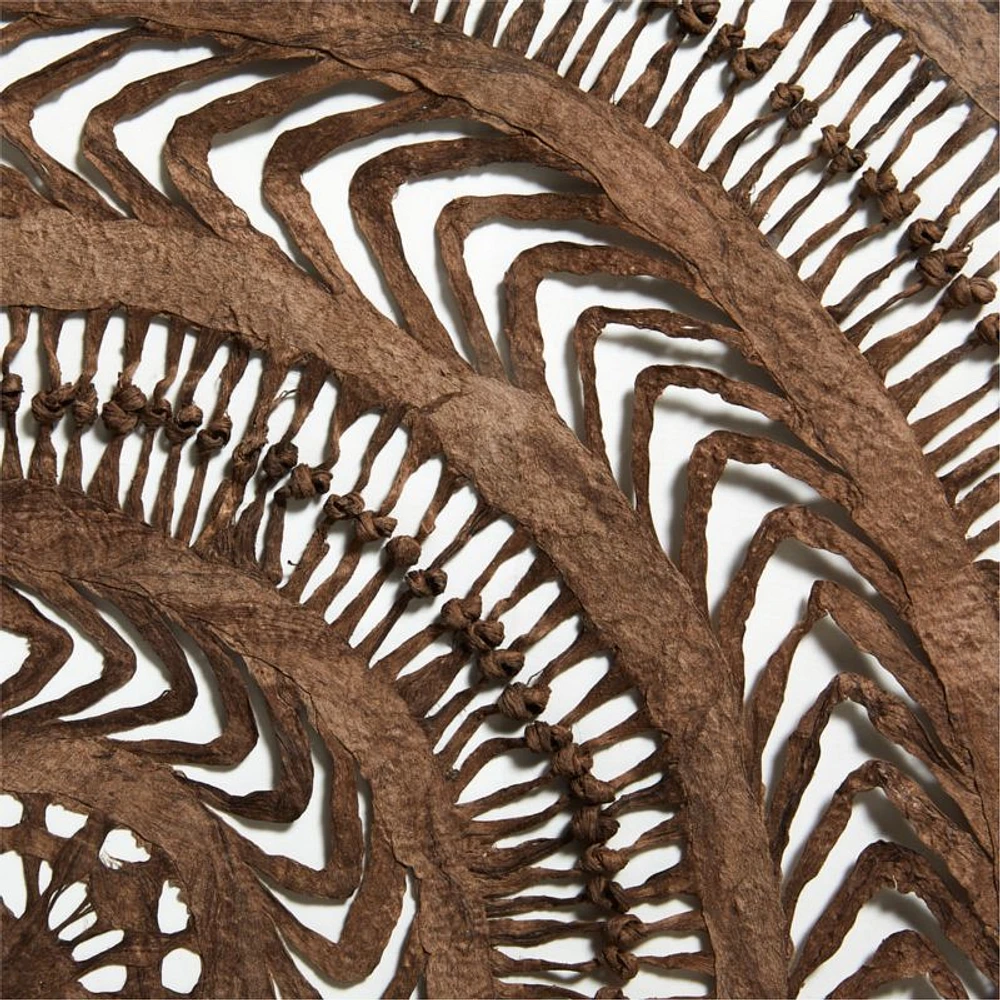 "Papel con Nudos" by Julio Laja Chichicaxtle 30.75"x76.75" in White Oak Frame Hand-Cut Paper Wall Art