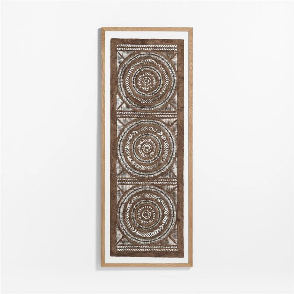 "Papel con Nudos" by Julio Laja Chichicaxtle 30.75"x76.75" in White Oak Frame Hand-Cut Paper Wall Art