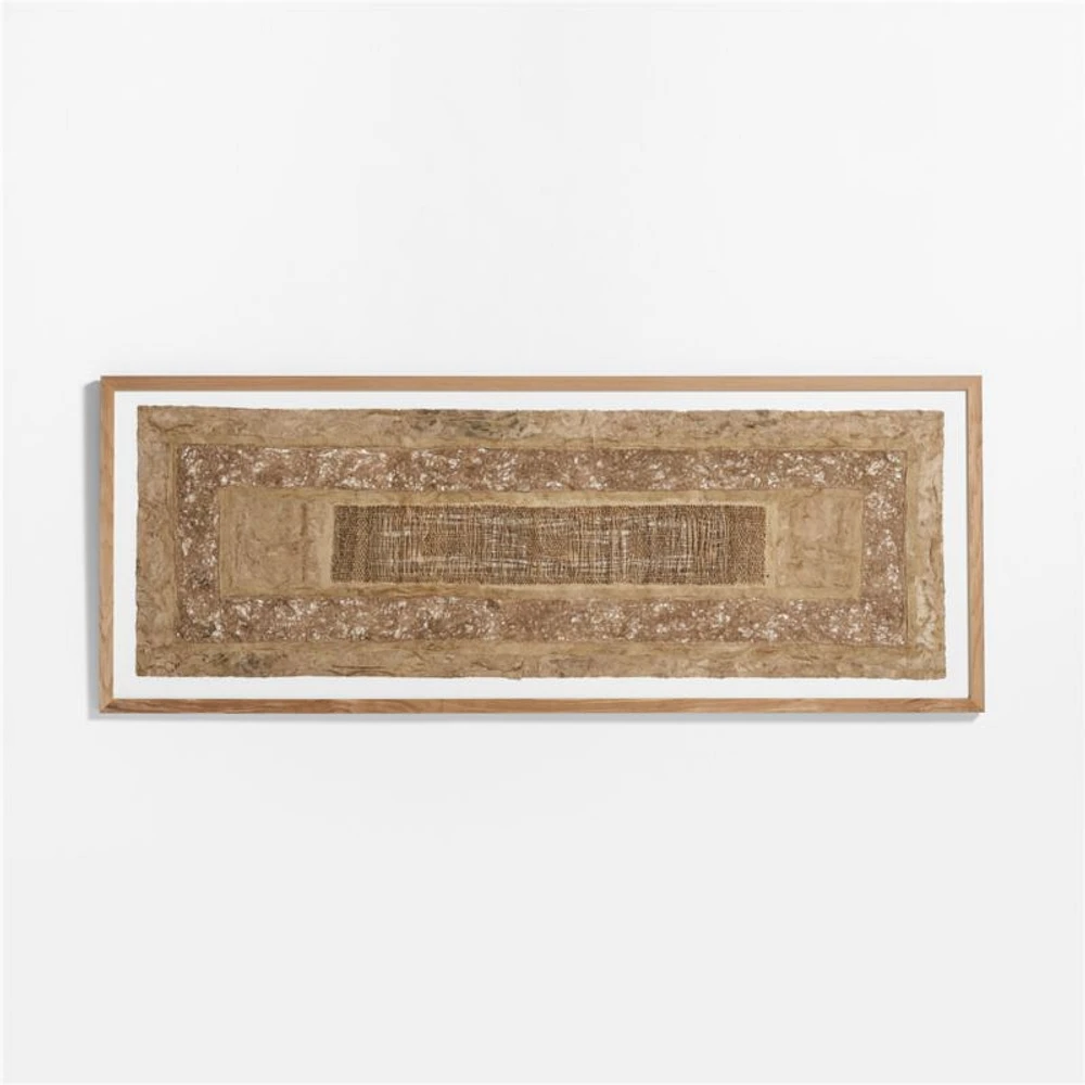 "Papeles" by Julio Laja Chichicaxtle 34.25"x81.75" in White Oak Frame Hand-Cut Paper Wall Art