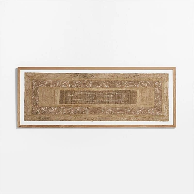 "Papeles" by Julio Laja Chichicaxtle 34.25"x81.75" in White Oak Frame Hand-Cut Paper Wall Art