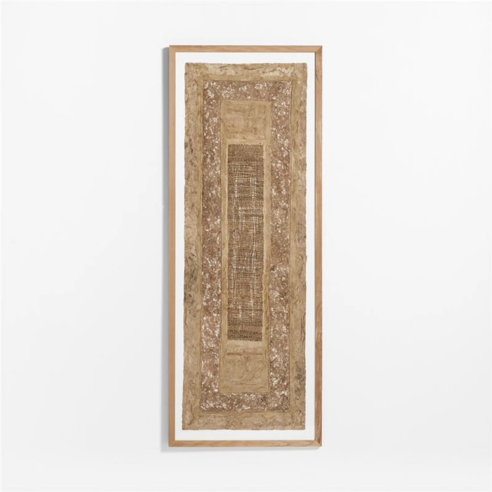 "Papeles" by Julio Laja Chichicaxtle 34.25"x81.75" in White Oak Frame Hand-Cut Paper Wall Art