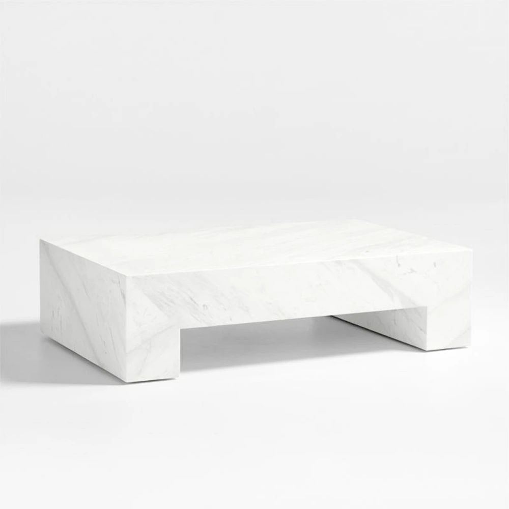 Paramount Grey & White Marble 56" Rectangular Coffee Table