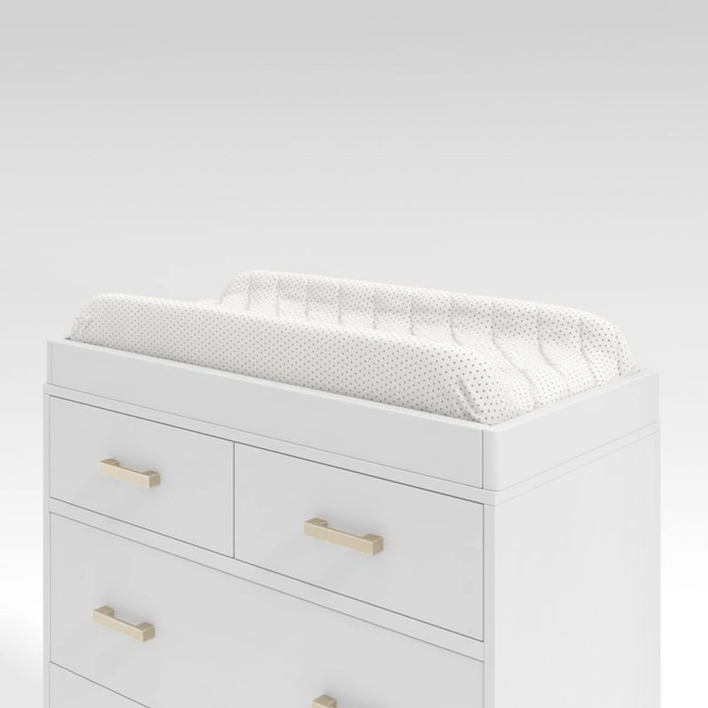 White Wood Baby Changing Table Topper