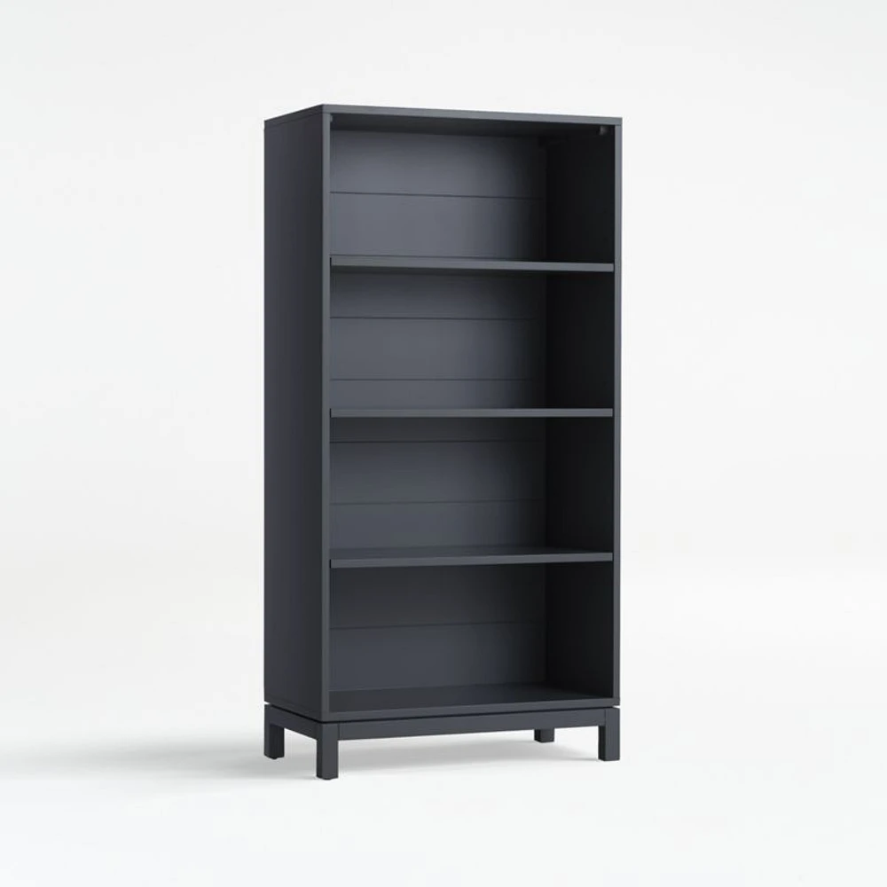 Parke Charcoal Wood 4-Shelf Bookcase