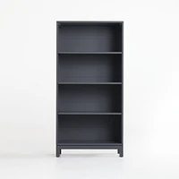 Parke Charcoal Wood 4-Shelf Bookcase