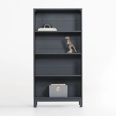 Parke Charcoal Wood 4-Shelf Bookcase