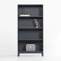 Parke Charcoal Wood 4-Shelf Bookcase