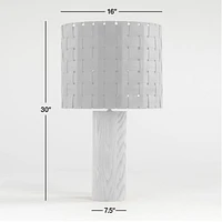 Shinola Parker Wood Table Lamp with Woven Leather Shade