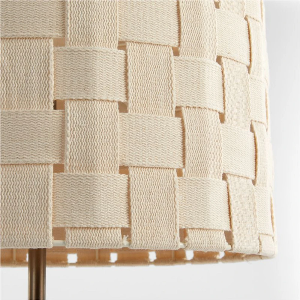 Shinola Parker Wood Table Lamp with Woven Canvas Shade