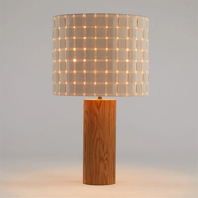 Shinola Parker Wood Table Lamp with Woven Canvas Shade