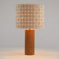 Shinola Parker Wood Table Lamp with Woven Canvas Shade