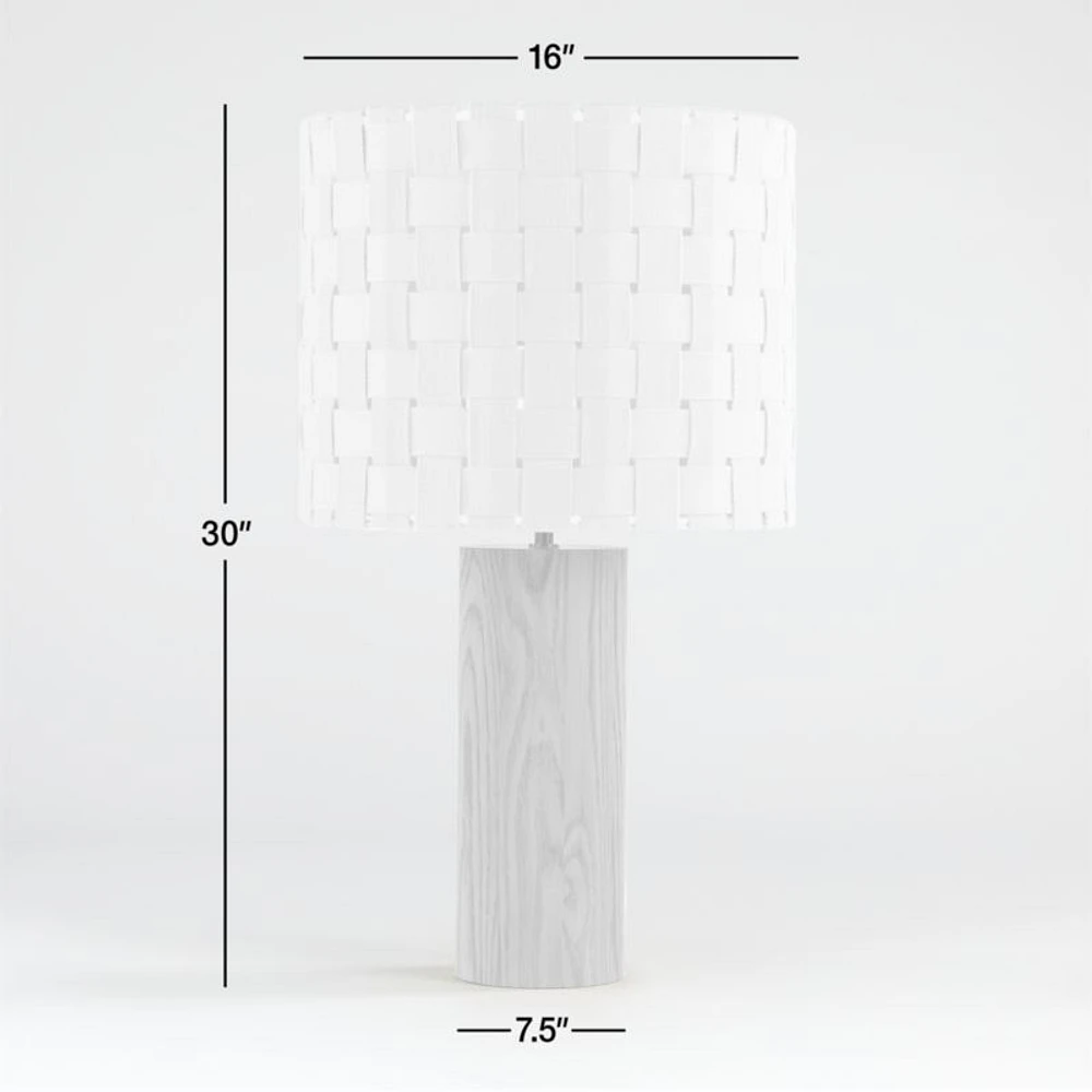 Shinola Parker Wood Table Lamp with Woven Canvas Shade