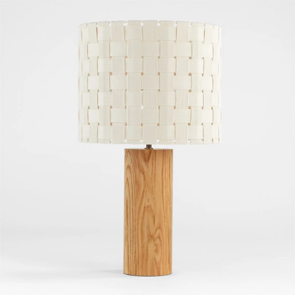 Shinola Parker Wood Table Lamp with Woven Canvas Shade