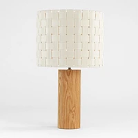 Shinola Parker Wood Table Lamp with Woven Canvas Shade
