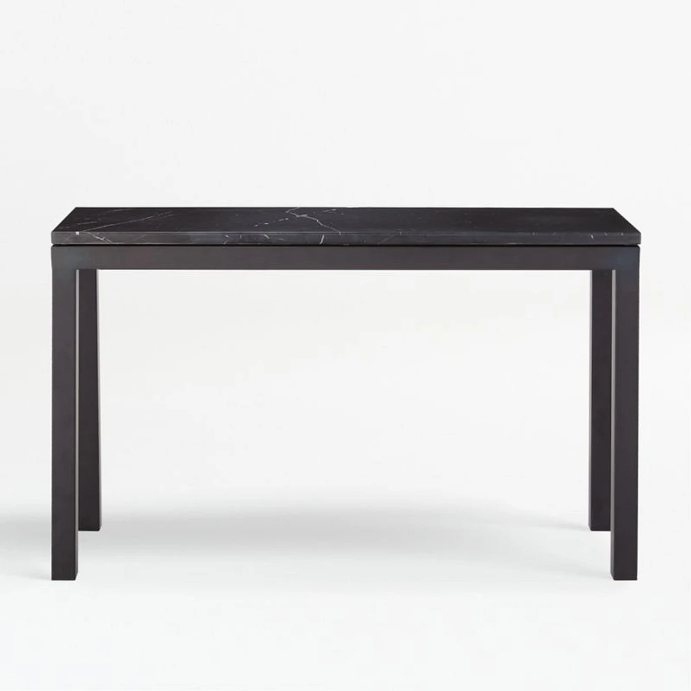 Parsons Black Marble Top/Dark Steel Base 48x16 Console Table