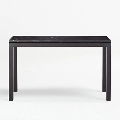 Parsons Black Marble Top/Dark Steel Base 48x16 Console Table