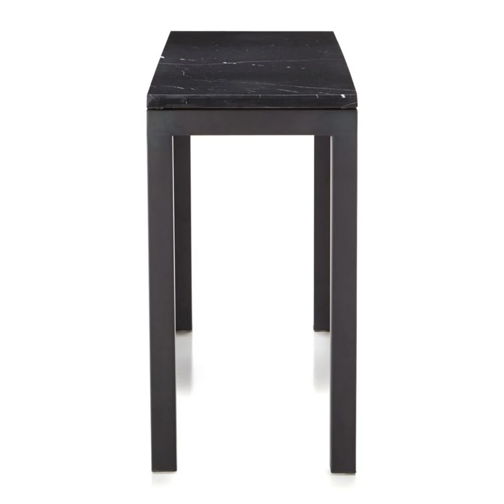 Parsons Black Marble Top/Dark Steel Base 48x16 Console Table