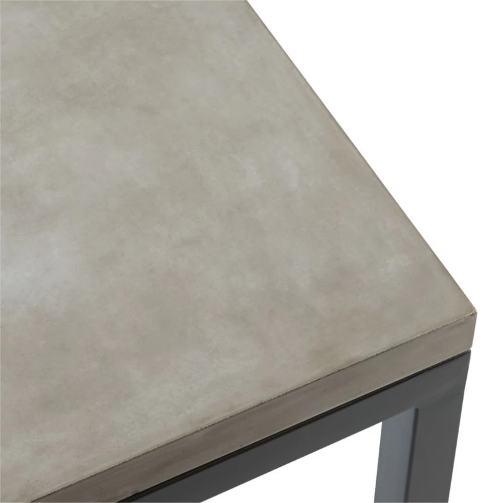 Parsons Concrete Top/ Dark Steel Base 48x28 Small Rectangular Coffee Table