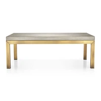 Parsons Concrete Top/ Brass Base 48x28 Small Rectangular Coffee Table