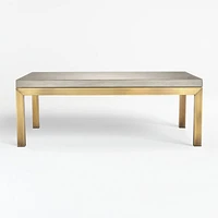 Parsons Concrete Top/ Brass Base 48x28 Small Rectangular Coffee Table