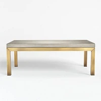 Parsons Concrete Top/ Brass Base 48x28 Small Rectangular Coffee Table