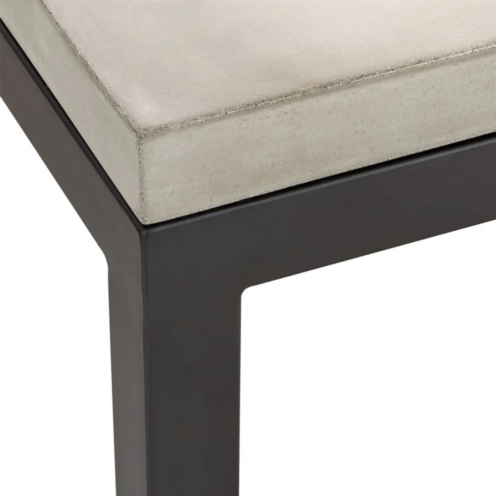 Parsons Concrete Top/ Dark Steel Base 48x28 Small Rectangular Coffee Table