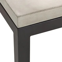 Parsons Concrete Top/ Dark Steel Base 48x28 Small Rectangular Coffee Table