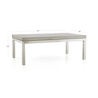 Parsons Concrete Top/ Stainless Steel Base 48x28 Small Rectangular Coffee Table