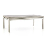 Parsons Concrete Top/ Stainless Steel Base 48x28 Small Rectangular Coffee Table