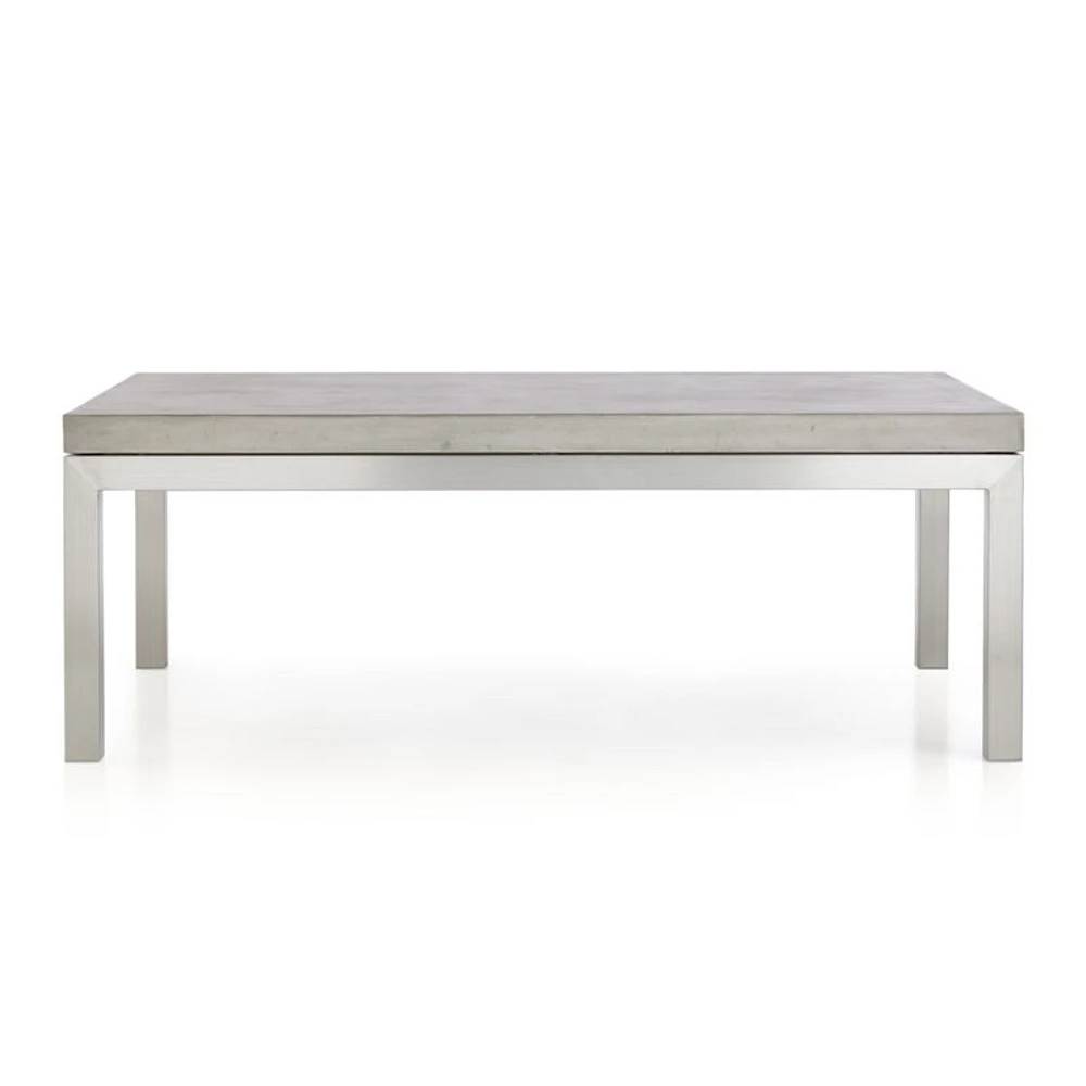 Parsons Concrete Top/ Stainless Steel Base 48x28 Small Rectangular Coffee Table