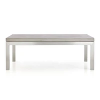 Parsons Concrete Top/ Stainless Steel Base 48x28 Small Rectangular Coffee Table