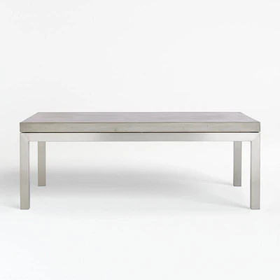 Parsons Concrete Top/ Stainless Steel Base 48x28 Small Rectangular Coffee Table