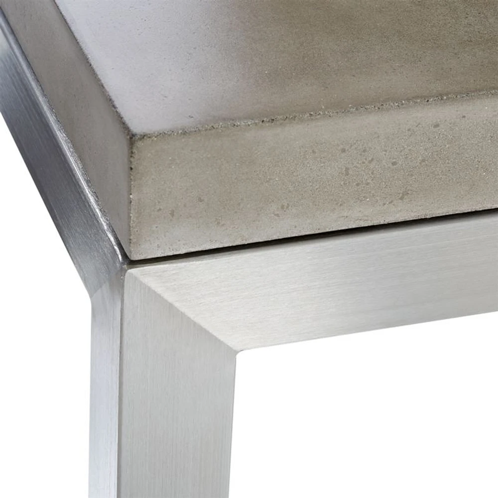 Parsons Concrete Top/ Stainless Steel Base 48x28 Small Rectangular Coffee Table