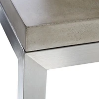 Parsons Concrete Top/ Stainless Steel Base 48x28 Small Rectangular Coffee Table