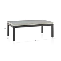Parsons Concrete Top/ Dark Steel Base 48x28 Small Rectangular Coffee Table