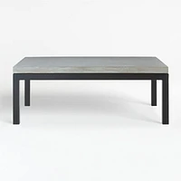 Parsons Concrete Top/ Dark Steel Base 48x28 Small Rectangular Coffee Table