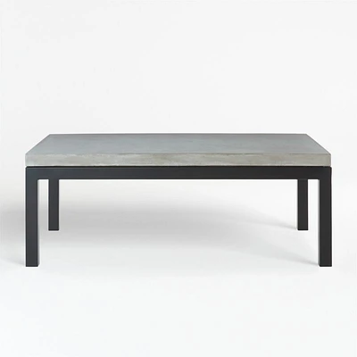 Parsons Concrete Top/ Dark Steel Base 48x28 Small Rectangular Coffee Table