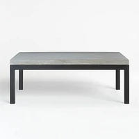 Parsons Concrete Top/ Dark Steel Base 48x28 Small Rectangular Coffee Table
