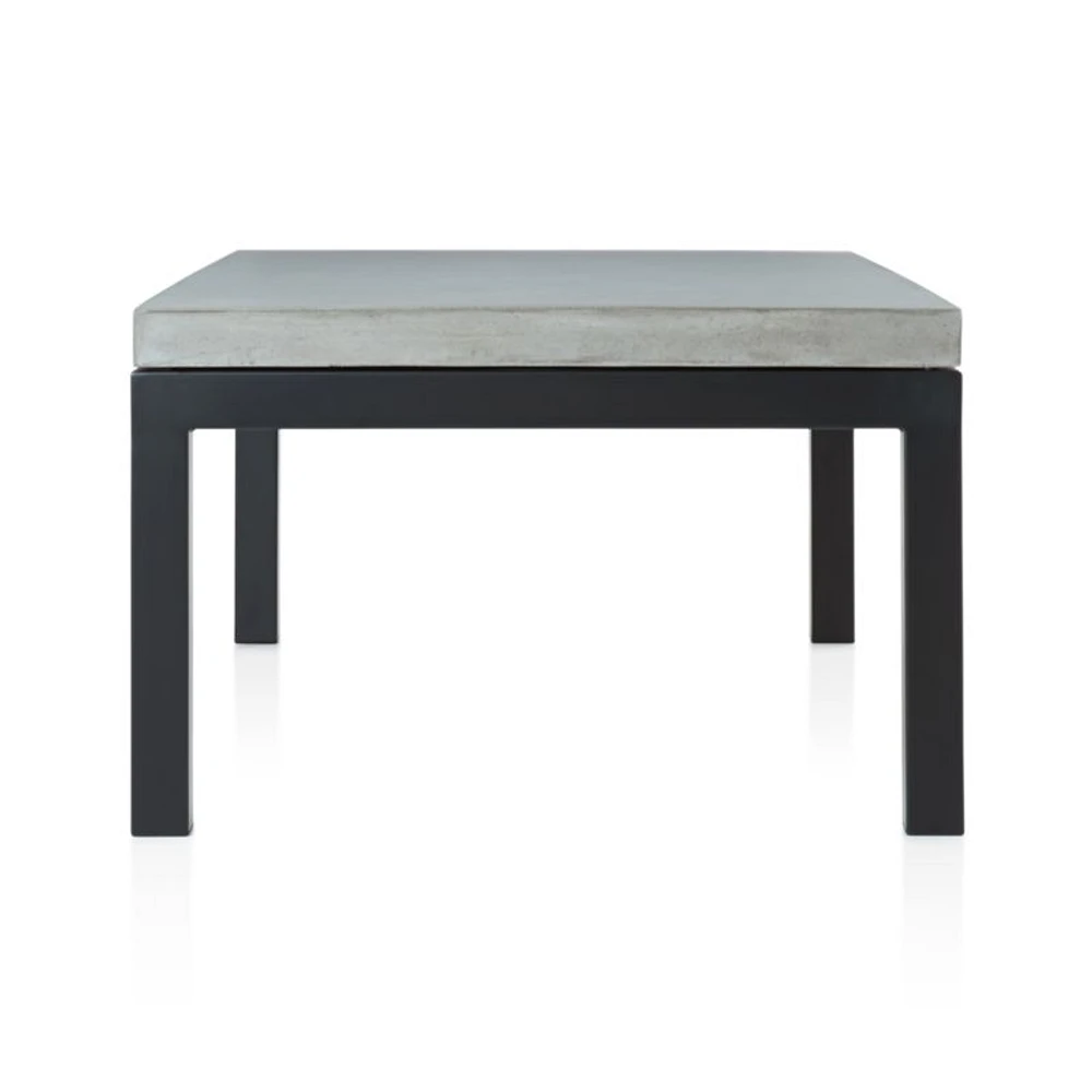 Parsons Concrete Top/ Dark Steel Base 48x28 Small Rectangular Coffee Table
