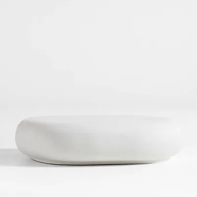 Pebble White Indoor/Outdoor Concrete Coffee Table by Leanne Ford