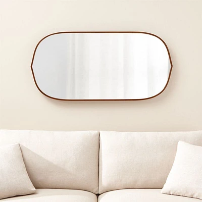 Penarth Walnut Oval Wall Mirror 50"x24"