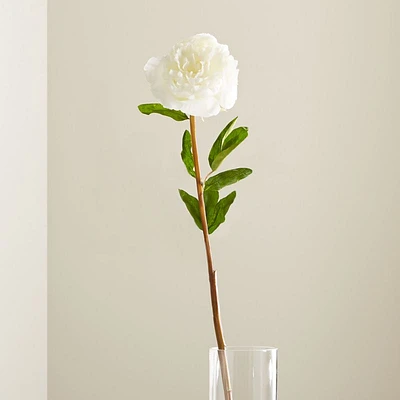Artificial White Peony Flower Stem