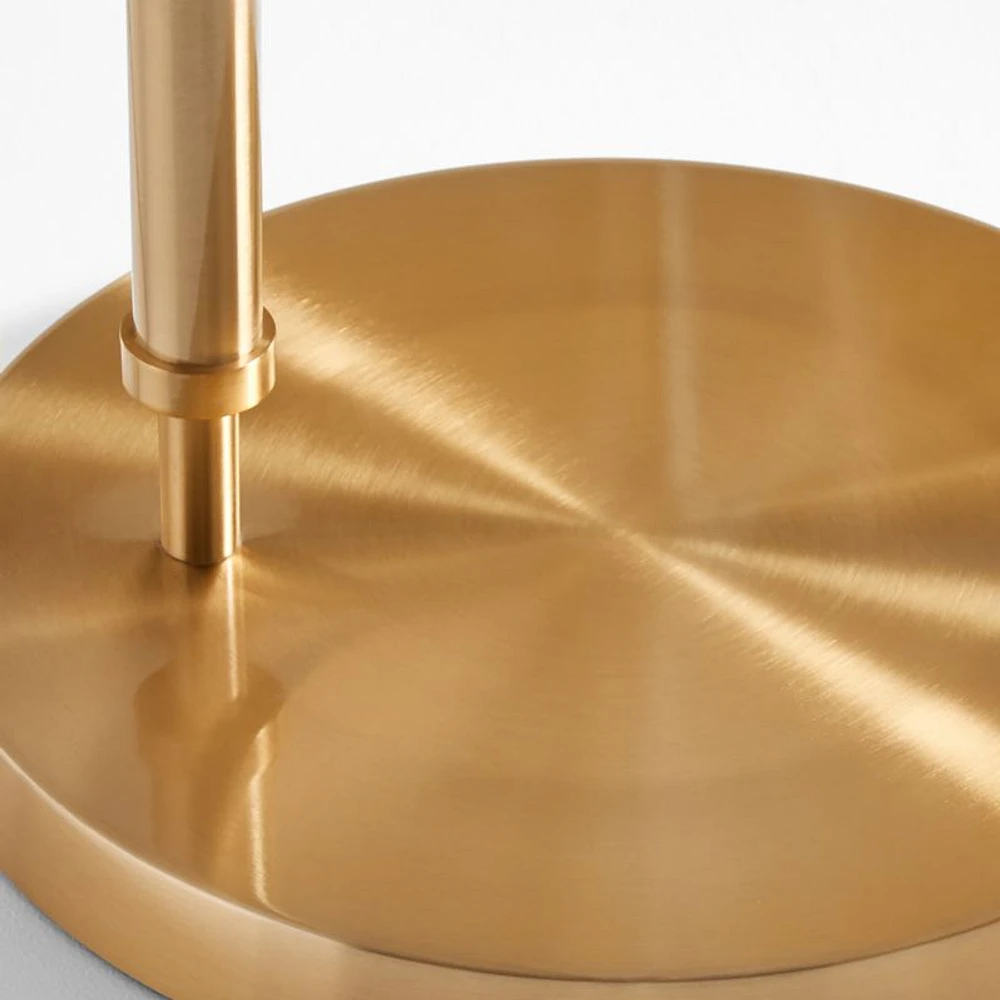 Petite Brass Adjustable Arc Floor Lamp 71"