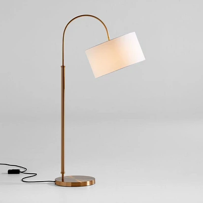 Petite Brass Adjustable Arc Floor Lamp 71"