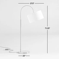Petite Brass Adjustable Arc Floor Lamp 71"